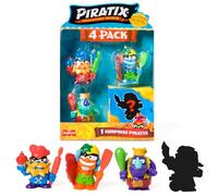 PIRATIX Adventure World Serie Golden Treasure - Pack de 4 Figuras. Contiene 4 Piratix (1 Sorpresa) y 4 Accesorios. Pack 4 de 4