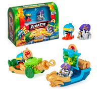 PIRATIX Adventure World Serie Secret Treasure - Adventure Pack, Capitán Masterkey. Incluye 2 Figuras, Entre Ellas 1 Capitán Plateado Exclusivo, 1 Treasure Ship, 1 Cañón y 2 Tesoros. Pack 1/4