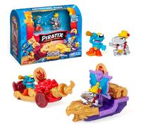 PIRATIX Adventure World Serie Secret Treasure - Adventure Pack, Capitán Stormwing. Incluye 2 Figuras, Entre Ellas 1 Capitán Plateado Exclusivo, 1 Treasure Ship, 1 Cañón y 2 Tesoros. Pack 3/4