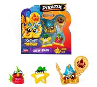 PIRATIX Adventure World Serie Secret Treasure-Crew Pack,Deep Sea.Pack de Tripulación Especial de 3 Piratix,Incluído el Capitán Dorado y Tesoro.Contiene 3 Figuras Piratix y Moneda Exclusiva.Pack 6/6