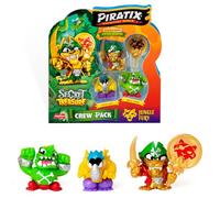 PIRATIX ADVENTURE WORLD Serie Secret Treasure-Crew Pack,Jungle Fury.Pack de Tripulación Especial de 3 Piratix,Incluído el Capitán Dorado y Tesoro.Contiene 3 Figuras Piratix y Moneda Exclusiva.Pack 5/6