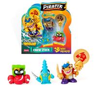 PIRATIX ADVENTURE WORLD Serie Secret Treasure- Crew Pack,Wave Breakers.Pack Tripulación Especial de 3 Piratix,Incluído el Capitán Dorado y Tesoro.Contiene 3 Figuras Piratix y Moneda Exclusiva.Pack 4/6