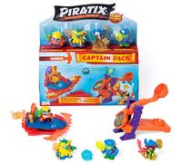 PIRATIX Adventure World Serie Shark Treasure, Captain Pack, Hammer. con 4 Piratix, 1 capitán Dorado, 4 Accesorios 'Cristales', Sea Speeder, catapulta, 2 Banderas Efecto Cristal, Pack 6/6