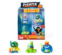 PIRATIX ADVENTURE WORLD Serie Shark Treasure, Pack de 4, Contiene 4 Piratix, 1 'Cristal' y 1 Sorpresa, y 4 Accesorios 'Cristal', Pack 4 unidades