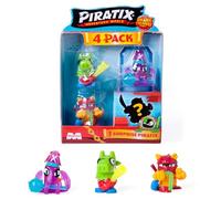 PIRATIX ADVENTURE WORLD Serie Shark Treasure, Pack de 4, Contiene 4 Piratix, 1 'Cristal' y 1 Sorpresa, y 4 Accesorios 'Cristal'