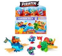 PIRATIX ADVENTURE WORLD Serie Wild Kingdom, Captain Pack Grand Hopper - Incluye 4 Piratix, 1 capitán Dorado, 4 accesorios color change, 1 Buggy, 1 Ballesta, 2 tesoros exclusivos, 2 Banderas, Pack 6/6