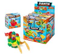PIRATIX Adventure World Serie Wild Kingdom - Display con 12 Buggies. Cada Caja Tiene 1 Buggy Sorpresa, 1 Piratix, 1 Accesorio, 1 Bandera y 1 Tesoro Exclusivo Que cambian de Color