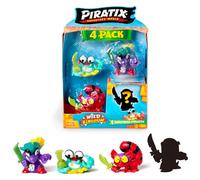PIRATIX, ADVENTURE WORLD Serie Wild Kingdom, Pack de 4 Figuras - Contiene 4 Piratix: 1 Color Change y 1 Sorpresa, y 4 Accesorios Que cambian de Color, Pack 1 de 6