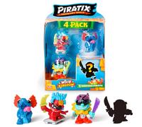 PIRATIX, ADVENTURE WORLD Serie Wild Kingdom, Pack de 4 Figuras - Contiene 4 Piratix: 1 Color Change y 1 Sorpresa, y 4 Accesorios Que cambian de Color, Pack 3 de 6