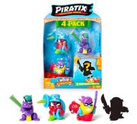 PIRATIX, ADVENTURE WORLD Serie Wild Kingdom, Pack de 4 Figuras - Contiene 4 Piratix: 1 Color Change y 1 Sorpresa, y 4 Accesorios Que cambian de Color, Pack 2 de 6