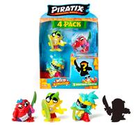 PIRATIX, ADVENTURE WORLD Serie Wild Kingdom, Pack de 4 Figuras - Contiene 4 Piratix: 1 Color Change y 1 Sorpresa, y 4 Accesorios Que cambian de Color, Pack 5 de 6