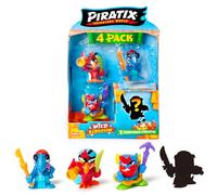 PIRATIX, ADVENTURE WORLD Serie Wild Kingdom, Pack de 4 Figuras - Contiene 4 Piratix: 1 Color Change y 1 Sorpresa, y 4 Accesorios Que cambian de Color, Pack 4 de 6