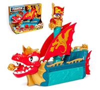 PIRATIX Dragon Ship - Barco Dragón de Piratix Todo Terreno 3 en 1: Tierra, Mar y Aire. Contiene 1 Barco Dragón, 1 Piratix Exclusivo, 1 Tesoro Exclusivo, 1 Bandera y 1 proyectil