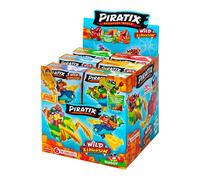 PIRATIX Adventure World Serie Wild Kingdom - Display con 12 Buggies. Cada Caja Tiene 1 Buggy Sorpresa, 1 Piratix, 1 Accesorio, 1 Bandera y 1 Tesoro Exclusivo Que cambian de Color