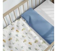 Pirinins Funda Nordica 100% Algodon Organico para Cuna Infantil de 60x120 cm Reversible, Prevenir Alergia, Ultra Suave, Colección Premium, Industria España, (Globo Continuo)