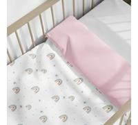 Pirinins Funda Nordica 100% Algodon Organico para Maxicuna Infantil de 70x140 cm Reversible, Prevenir Alergia, Ultra Suave, Colección Premium, Industria España, (Arcoiris Continuo)