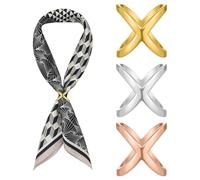 Piriuuo 3 anillos de bufanda para mujer, clips de bufanda dorados plateados, bufandas de metal, hebilla deslizante, bufandas de seda, clips de chal, soporte de chal, accesorios para bufanda de