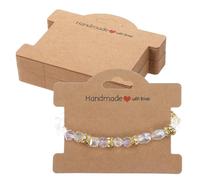 Piriuuo 50 tarjetas de exhibición de pulseras, tarjetas de exhibición de joyas para pequeñas empresas, hechas a mano con etiquetas de joyería de amor para vender lazos para el cabello, pulseras