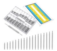 Piriuuo Paquete de 360 pasadores de correa de reloj de 8 a 25 mm, barra de resorte de acero inoxidable con herramienta de extracción de pines de eslabones, kit de reparación para relojero