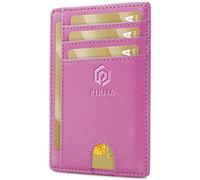 PIRNA Carteras de Mujer Pequeñas con Bloqueo RFID - Cartera Tarjetero Mujer y Hombre con Caja de Regalo - Tarjeteros Mujer Tarjetas Credito - Rosa