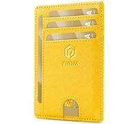 PIRNA Carteras de Mujer Pequeñas con Bloqueo RFID - Cartera Tarjetero Mujer y Hombre con Caja de Regalo - Tarjeteros Mujer Tarjetas Credito - Amarillo