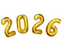 PIRO89 - Globos 2026, globo de película de aluminio de color dorado 2026 de 105 cm con pajita y cinta de decoración para fiestas de Año Nuevo, graduaciones, cumpleaños, Navidad, Año Nuevo