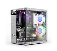 Pironman 5 NVMe M.2 SSD PCIe 2.0/3.0,Caja Mini PC para Raspberry Pi 5,Acelerador de IA Hailo-8L con disipador Tipo Torre Doble Ventilador RGB,OLED de 0,96",Apagado Seguro,HDMI estándar,Efecto RGB