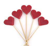 Piruleta de jabón aromático en forma de corazón aroma Frambuesa- Pack ahorro 40 uds - Regalo original para invitados - Detalle para eventos: bautizo, boda, comunión, cumpleaños