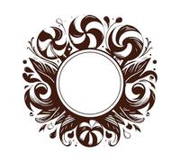 Piruletas de remolino de mandala de caramelo y motivos florales que rodean un círculo en blanco Pegatinas de pared de vinilo 54.6x55.6cm Cultura del tatuaje Café