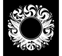 Piruletas de remolino de mandala de caramelo y motivos florales que rodean un círculo en blanco Pegatinas de pared de vinilo 67.2x68.5cm Se puede modificar y añadir información Blanco