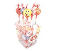 Piruletas Rock Temáticas - Caja de 100 Unidades | Diseños Divertidos de Animales, Emoticonos y Frutas | Sin Gluten (Emoticonos)