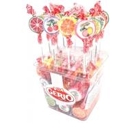 Piruletas Rock Temáticas - Caja de 100 Unidades | Diseños Divertidos de Animales, Emoticonos y Frutas | Sin Gluten (Frutas)