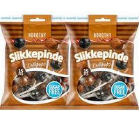 Piruletas sin azúcar de Nordthy 2x100g - Sabor a regaliz y caramelo, caramelo bajo en calorías