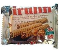 PIRULIN Barquillas Rellenas de Chocolate y Avellanas/Rolled Wafers with Chocolate & Hazelnuts, DOS/TWO Paquetes/Packs of 66 gr/2.33 Oz cada uno/each