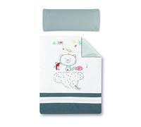Pirulos 77213420 - Funda nórdica y funda almohadilla 120 x 150 be happy, color blanco y gris