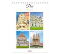 Pisa - Reiseplaner (Tischkalender 2026 DIN A5 hoch), CALVENDO Monatskalender: Diese Stadt mit reicher Geschichte liegt im Norden der Toskana am Fluss Arno.