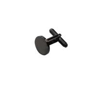 Pisacorbatas 10Pcs 15mm 20mm Round Cufflinks Stainless Steel Mirror Polish Blank For DIY Jewelry Making(Black color 20mm)