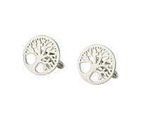 Pisacorbatas 2 Pcs Tree Of Life Cufflinks Stainless Steel Shirt Sleeve Button For Men Formal Jewelry Accessory Wedding Gifts(Style B-S)