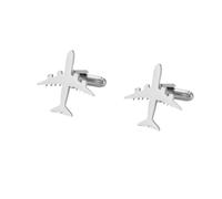 Pisacorbatas Airplane Cufflinks For Man Pilot Gift Accessories Stainless Steel Shirt Cuff Button Wholesale Wedding Birthday Trendy(Silver)
