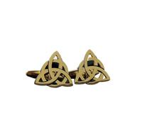 Pisacorbatas Creative Celtic Knot DIY 18K Gold Plated Stainless Steel Cufflinks, Accessories, Light Luxury, Gifts For Father And Husband(Gold)