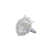 Pisacorbatas Crown Lion Cufflinks Stainless Steel Men Animal Hip Hop Rock Party Accessories Groom Wedding Cufflink Jewelry Gifts(Silver)
