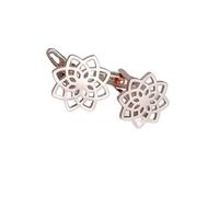 Pisacorbatas Cufflinks For Mens Lotus Cufflink Hollow Design Suit Shirt Cuff Buttons Personalized Stainless Steel Jewelry Ethnic(Rose Gold)