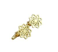 Pisacorbatas Cufflinks For Mens Lotus Cufflink Hollow Design Suit Shirt Cuff Buttons Personalized Stainless Steel Jewelry Ethnic(Gold)