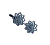 Pisacorbatas Cufflinks For Mens Lotus Cufflink Hollow Design Suit Shirt Cuff Buttons Personalized Stainless Steel Jewelry Ethnic(Black)