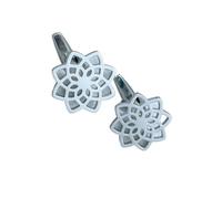 Pisacorbatas Cufflinks For Mens Lotus Cufflink Hollow Design Suit Shirt Cuff Buttons Personalized Stainless Steel Jewelry Ethnic(Silvery)