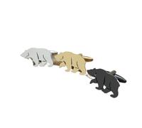 Pisacorbatas Polar Bear Gold-plated Stainless Steel Cufflinks, Waterproof And Non-fading, French Shirt Buttons, Gift For Boyfriend(3 colorset)