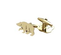 Pisacorbatas Polar Bear Gold-plated Stainless Steel Cufflinks, Waterproof And Non-fading, French Shirt Buttons, Gift For Boyfriend(Gold)