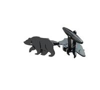 Pisacorbatas Polar Bear Gold-plated Stainless Steel Cufflinks, Waterproof And Non-fading, French Shirt Buttons, Gift For Boyfriend(Black)