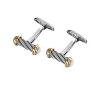 Pisacorbatas Stainless Steel Cable Design Cufflinks Silver & 18K Gold Color Shell Cufflink For Men Wedding Business Cuff Links
