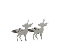 Pisacorbatas Stainless Steel Cartoon Deer Gold-plated Cufflinks, Halloween, Thanksgiving, Christmas, And New Year Gifts(Silver)